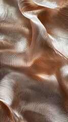 Aufkleber - Metallic wave forms in elegant rose gold, champagne, and bronze tones create a luxurious texture suitable for various design uses