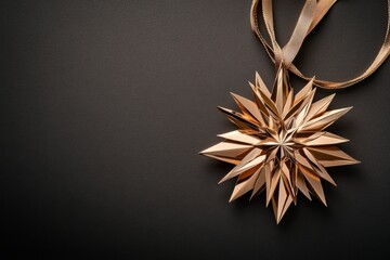 Aufkleber - A geometric representation of a medal of honor, rendered in clean shapes and muted gold tones on a minimalist background
