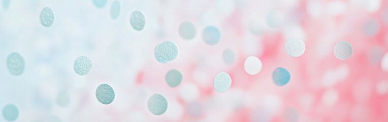 Fototapete - Soft pastel dotted patterns in pink and mint blend harmoniously, creating an abstract art piece perfect for a calming environment