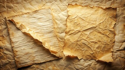 Aufkleber - Aged and Wrinkled Paper Sheets, a Textured Background for Vintage Designs