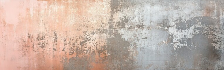 Poster - Sophisticated textured metal background transitioning from soft pewter gray to pale rose gold for modern design projects