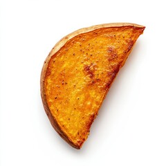 Aufkleber - Roasted sweet potato wedge showcasing golden edges and soft orange center on a clean background