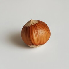 Poster - Roasted hazelnut showcasing rich brown shell and smooth golden interior on a clean white surface