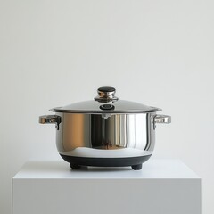 Electric slow cooker with ceramic pot and stainless steel body on clean white surface for versatile meal preparation