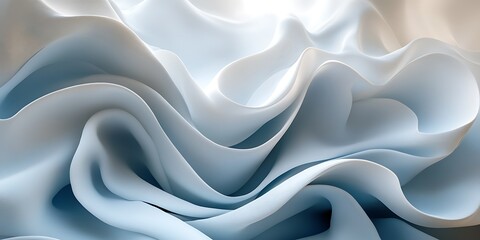 Abstract blue fabric waves, soft texture background, design element