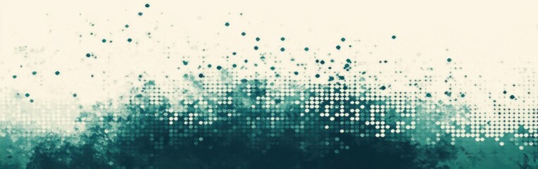 Leinwandbilder - Sophisticated halftone design featuring teal and dark emerald green gradient on a neutral background