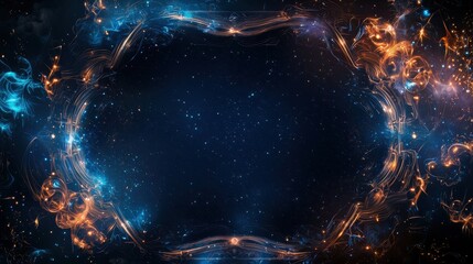 Poster - Celestial Fantasy Borders with Detailed Patterns in Vibrant Colors for Creative Projects and Artwork