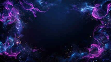 Poster - Elegant Dreamlike Fantasy Borders with Ethereal Designs and Vibrant Colors for Artistic Creations