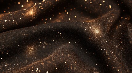 Aufkleber - Soft beige and copper sparkles blend beautifully on dark fabric creating a captivating visual texture