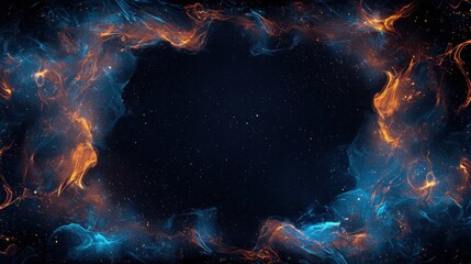 Poster - Luminous Celestial Fantasy Background with Vibrant Borders and Cosmic Design Elements