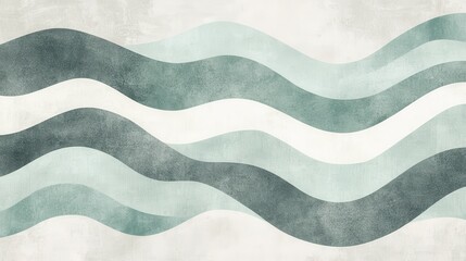 Poster - Wavy patterns created with minimalist pencil strokes in soothing tones for an artistic touch