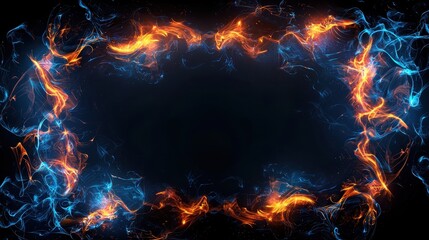 Poster - Glowing Mythical Borders with Fantasy Design Elements and Vibrant Colors for Creative Projects