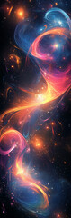 Poster - Abstract cosmic swirl with vibrant colors and glowing energy patterns