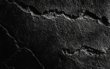 Poster - Textured dark surface with visible cracks, ideal for backgrounds, abstract designs, and artistic projects.