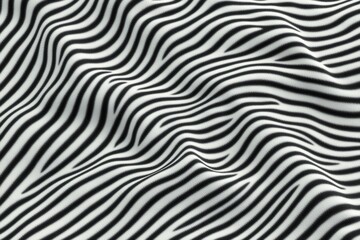 Poster - Abstract black and white wave pattern creating a hypnotic visual effect, perfect for various design applications.