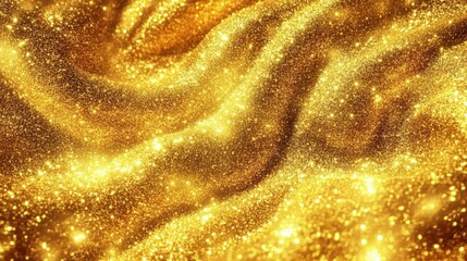 Poster - Shimmering golden texture with sparkling glitters, perfect for backgrounds and elegant designs.
