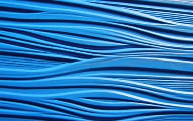 Poster - Textured blue waves create a dynamic and captivating abstract design, perfect for backgrounds and artistic projects.