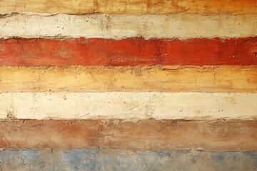 Poster - A textured wall featuring horizontal stripes in earthy colors, ideal for backgrounds and design projects.