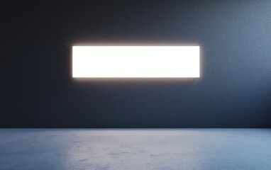 Poster - Minimalist interior with bright window and dark walls, showcasing modern design elements.