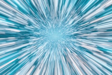 Poster - a vibrant burst of blue and white light, creating a dynamic sense of speed and motion in a futuristi