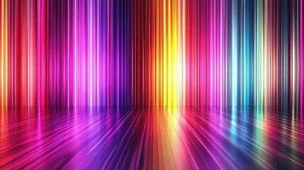 Poster - vibrant striped background with colorful lines and reflections, perfect for dynamic designs and ener