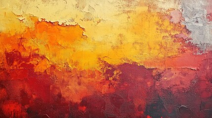 Poster - Abstract Gradient Art with Fiery Yellow, Orange, Coral, and Red Hues Blending Seamlessly for a Dynamic Visual Experience