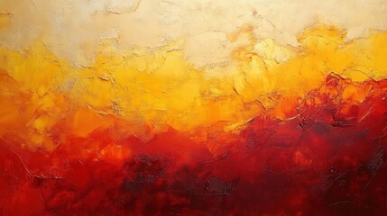 Poster - Fiery Abstract Landscape with Warm Orange and Yellow Tones Blending into Deep Red Hues for a Dynamic Visual Experience