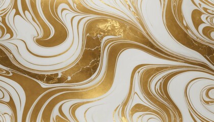 Wall Mural - Textured gold marble design with intricate fluid art swirls and luminous reflections