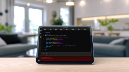 Software development programming on computer screen for brisk application and program coding