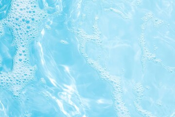Poster - A serene view of clear blue water with gentle waves and bubbles creating a calming atmosphere for relaxation.