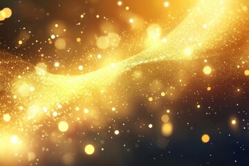 Poster - A mesmerizing display of shimmering gold particles creating a magical atmosphere with a soft, glowing backdrop.