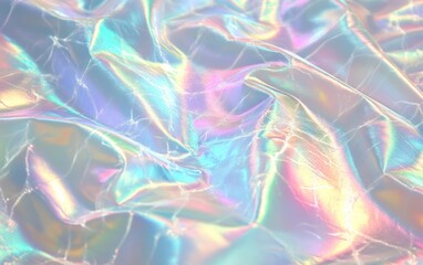 Poster - Iridescent fabric displaying vibrant colors and unique textures, perfect for creative projects and fashion designs.