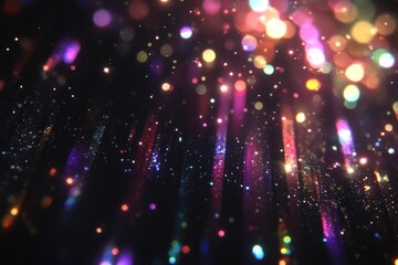 Poster - vibrant abstract background with colorful bokeh lights and sparkling effects, perfect for design and