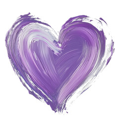Poster - deep purple heart with bold textured strokes, isolated on transparency background, conveys sense of passion and creativity