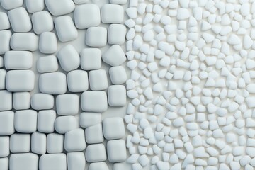 Poster - Abstract composition of white stones, contrasting smooth shapes and textures for modern design and artistic projects.