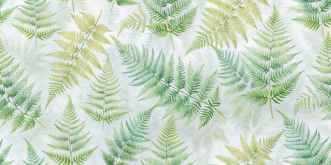 Poster - Watercolor Fern Leaf Pattern A Delicate and Elegant Botanical Design for Textile and Wallpaper
