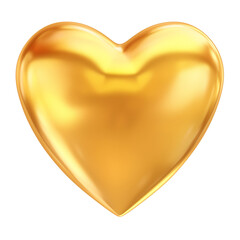 Aufkleber - shiny gold heart symbol with soft glow, isolated on transparency background, exuding warmth and elegance