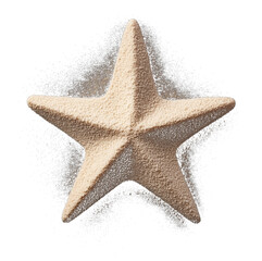 Poster - beige star with soft natural brush textures is isolated on transparency background, creating striking contrast. sand like texture adds tactile element to design, enhancing its visual appeal