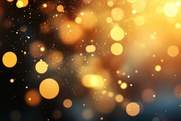 Poster - A mesmerizing swirl of golden bokeh lights creating a magical and dreamy atmosphere for creative backgrounds.