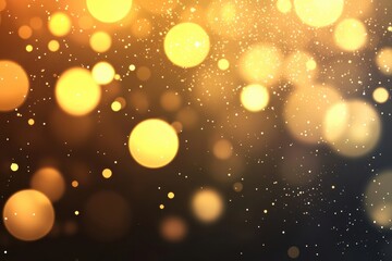 Poster - A mesmerizing background of golden bokeh lights creating a magical and festive atmosphere, perfect for celebrations.