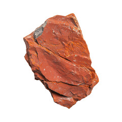 Aufkleber - top view of red clay mineral rock isolated on transparency background, showcasing its rough texture and natural form. mineral earthy tones and rugged surface are clearly visible