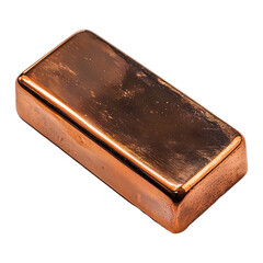 Poster - shiny copper bar with smooth surface, isolated on transparency background, showcasing its metallic luster and rectangular shape. Perfect for industrial and decorative uses
