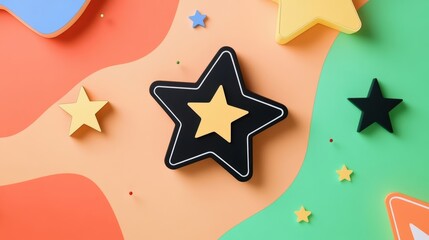 Poster - colorful stars on a vibrant background, perfect for children’s projects, celebrations, or creative d