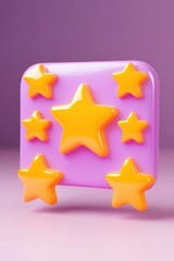 Poster - Colorful star icons on a vibrant background, perfect for showcasing ratings, reviews, or creative designs.