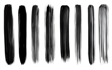 Poster - Artistic black paint strokes on a white background, perfect for backgrounds, design, or creative projects.