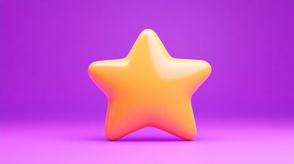 Poster - Bright yellow star shape on a vibrant purple background, perfect for creative designs and festive themes.