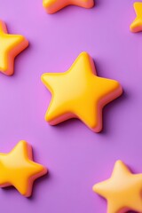Poster - vibrant yellow stars on a soft purple background, perfect for decorative or creative projects.