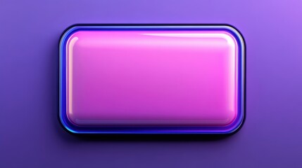 Poster - A vibrant, shiny pink button on a purple background, showcasing a modern and glossy design perfect for digital interfaces.