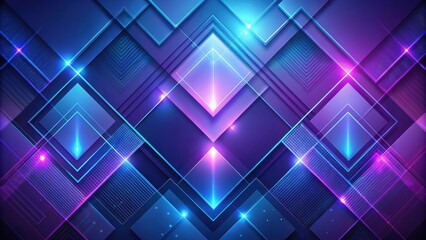 Poster - Abstract Geometric Design with Vibrant Neon Lighting and Layered Shapes