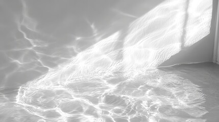 Poster - A serene interior scene featuring soft light reflections on a wall and floor, creating a calming atmosphere.